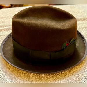 Classic Vintage Wormser hat w/feather Lined labeled‎ SZ  7 1/8 Eclectic Grandpa